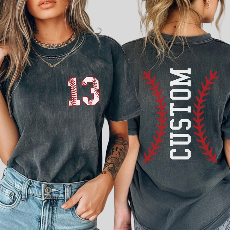 Custom Baseball Number and Name Tshirt,Comfort Colors Baseball Custom Shirt