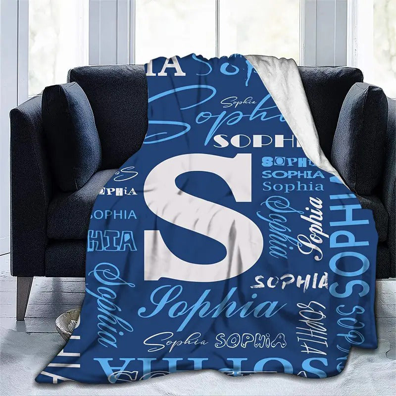 Personalized Custom Flannel Blanket, Letter Custom Your Name Flannel Blanket