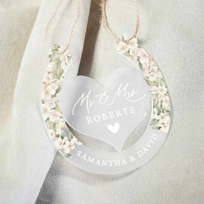 Personalised Horseshoe Wedding Gift, Mr & Mrs Gift