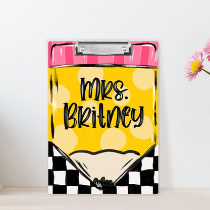 Personalized Teacher Clipboard, Custom Teacher Pencil Clipboard