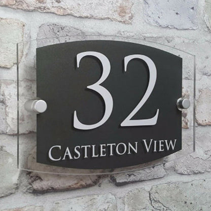 Custom Address Plaque - Modern House Number Sign