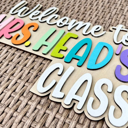 Custom Teacher Gift, Personalized Name Doorframe Corner Sign