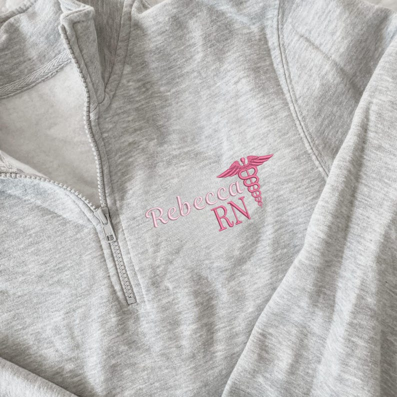 Custom Embroidered Nurse Caduceus Bennett Quarter Zip with Pockets