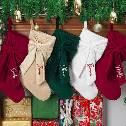 Personalized Bow Christmas Stocking, 2025 Christmas Stocking