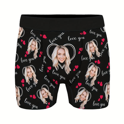 Custom Photo Print Boxer Briefs, High-Elastic Polyester