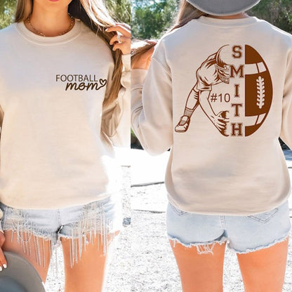 Customized Football Mom Sweatshirt - Your Name Football Sweatshirt Hoodie