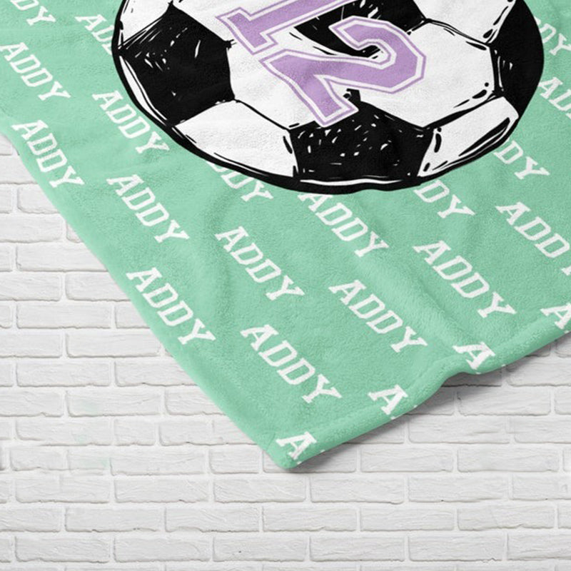 Personalized Soccer Blanket, Custom Soccer ball Blanket