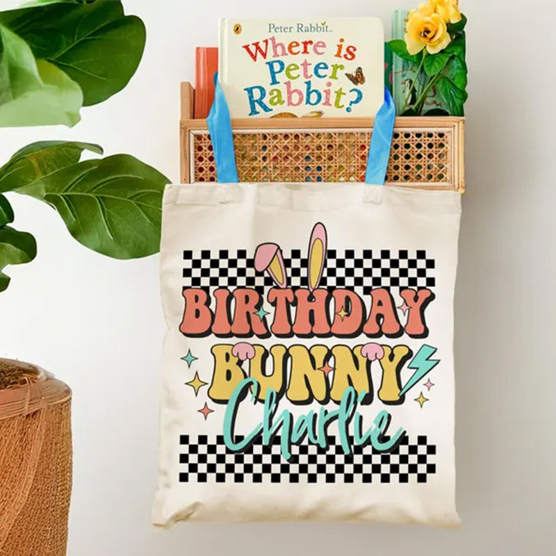Easter Bunny Gift Bag for Kids, Custom Easter Egg Hunt Bag