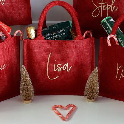 Christmas gift bag, Christmas eve bags, party bags, Red Gift Bags