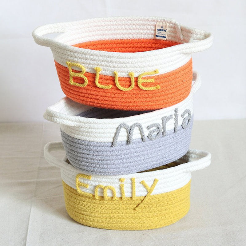 Cotton Woven Rope Personalized Baskets Customized Baby Shower Gift