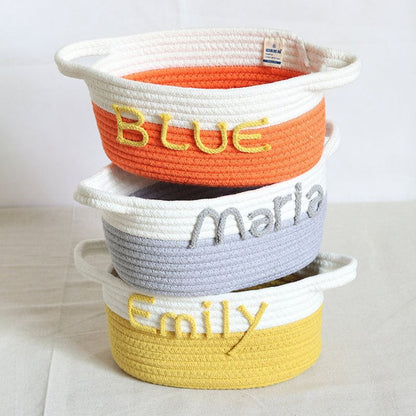 Cotton Woven Rope Personalized Baskets Customized Baby Shower Gift