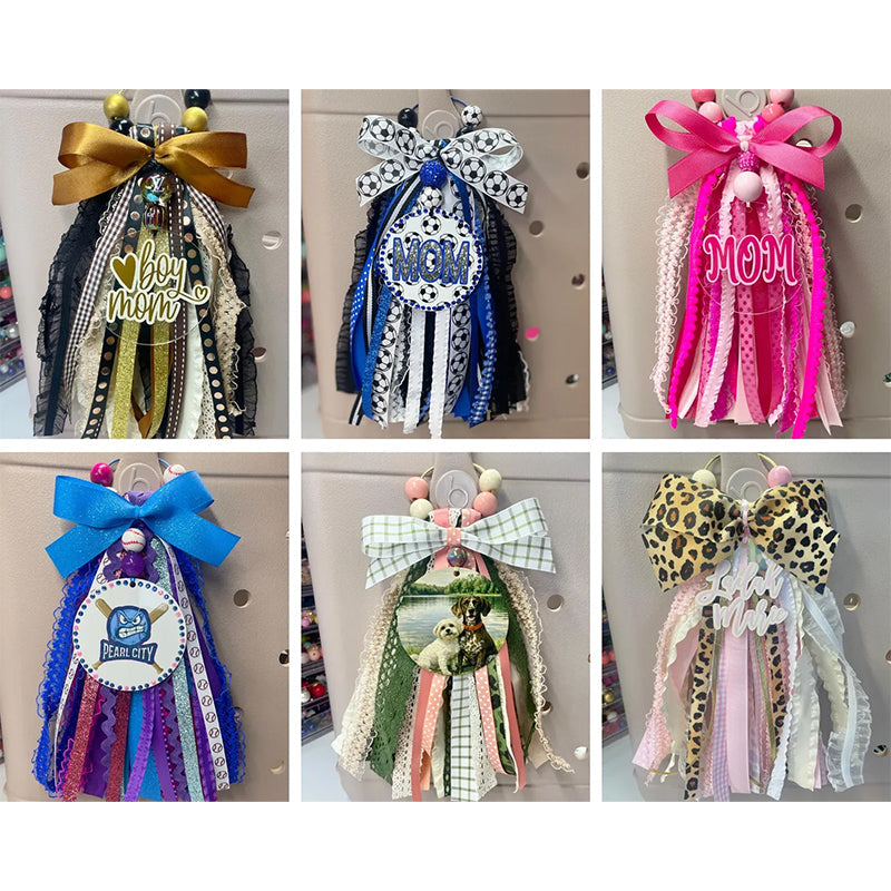 Custom FULL Ribbon Bag Tassel | Bogg Bag Tassels | Sports Ribbon Tassel