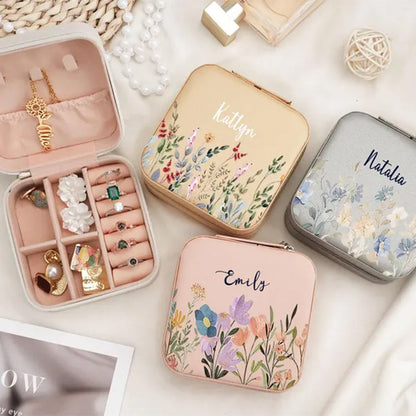 Travel Jewelry Box with Name,Birthday Christmas Gift for Women
