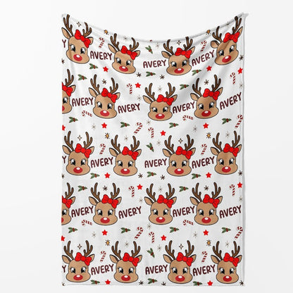 Reindeer Christmas Blanket Personalized Blanket