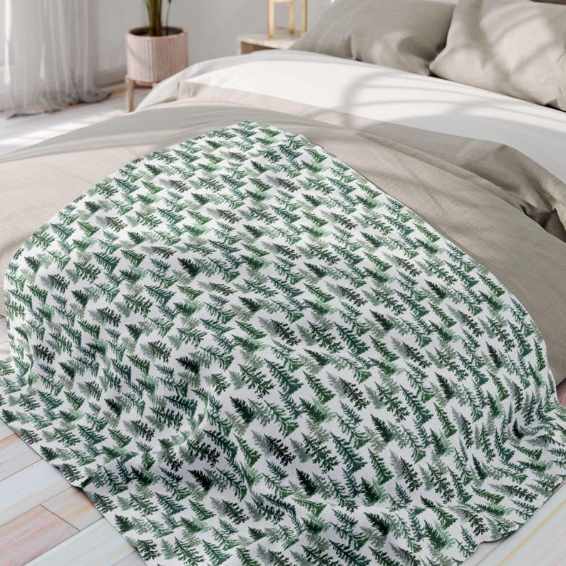 Personalized Christmas Trees Blanket Custom Name Blanket