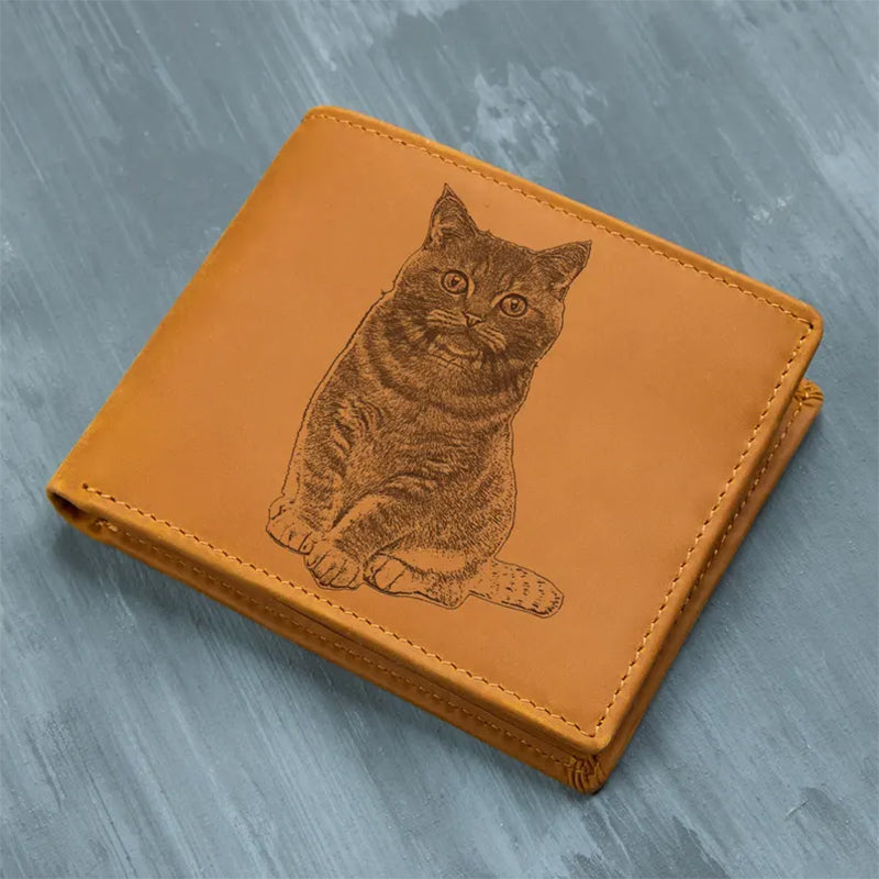 Personalized Engraved Men's Photo Wallet, Leather Wallet For Him