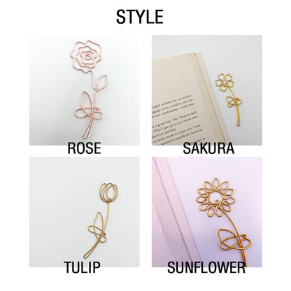 Rose Tulip Sakura Sunflower Wire , Personalized Gift Flower Planner Clip