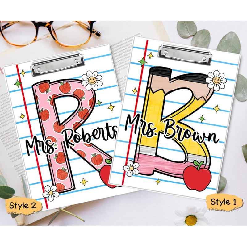 Personalized Teacher Clipboard,Teacher Initial Name Gift