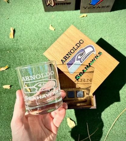 Personalized  Sport Team Football Team  Whiskey Glass