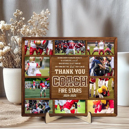 Personalized Football Wooden Plaque, Custom Photo On Wood