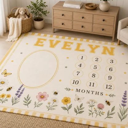 Personalized Wildflower Milestone Blanket