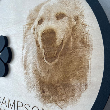 Custom Laser Engraved Pet Memorial Sign | 3D Paw Print | Gift for Pet Loss
