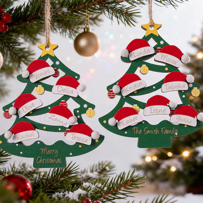 2025 Christmas Ornament, Custom Wooden Family Christmas Tree Ornament