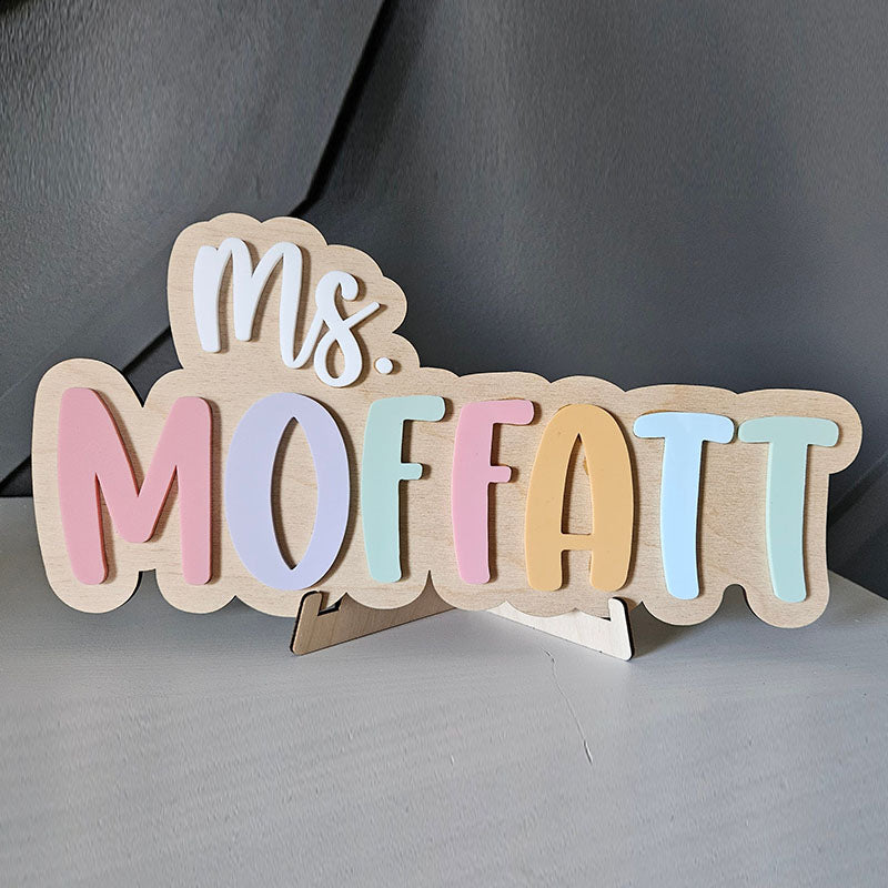 Personalized Teacher Name Plaque for Desk or Door | Gift for Teacher