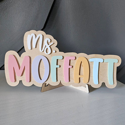 Personalized Teacher Name Plaque for Desk or Door | Gift for Teacher