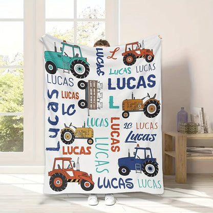 Creative Color Truck Customized Name Blanket