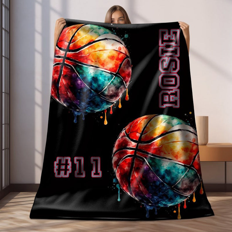 Custom Basketball Blanket Senior Basketball Gift for Boys