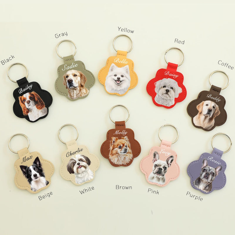 Personalized Pet Photo Keychain: Custom Dog Cat Memorial Fur Keepsake