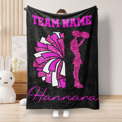 Personalized Cheer Team Blanket - Custom Name & Colors Cozy Sherpa Fleece