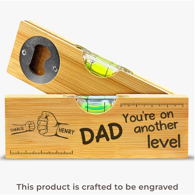 Family Personalized Custom Engraved Wooden Spirit Level Bottle Opener