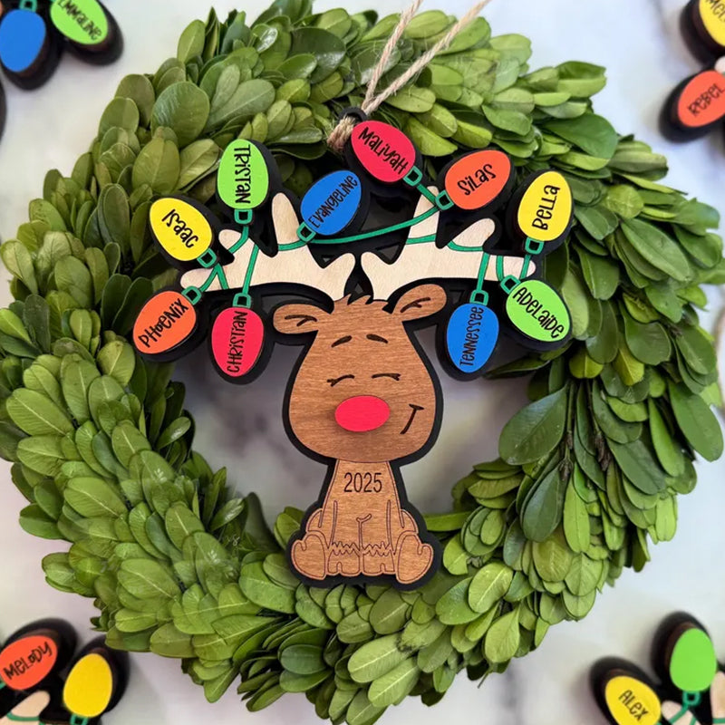 Personalized Reindeer Ornament, Tangled Reindeer Ornament