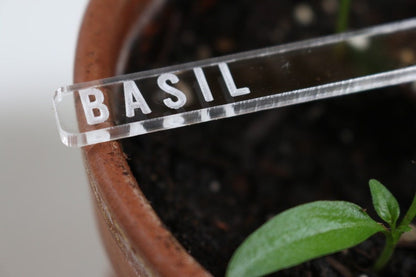 Laser Engraved Clear Veggie/Herb Garden Tags Packs