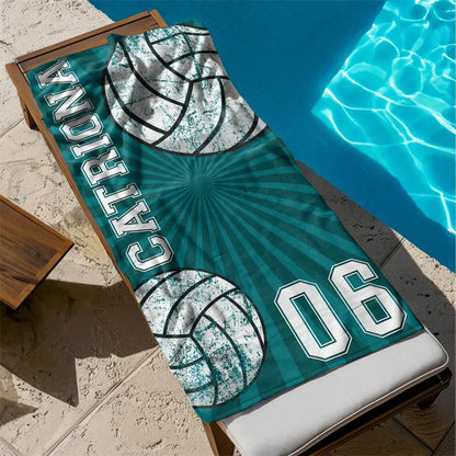 Personalized Sport Custom Name, Number Quick-Dry Beach Towel