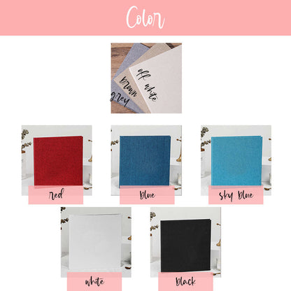 Personalised Linen Cover Wedding Guest Book With Wooden Text