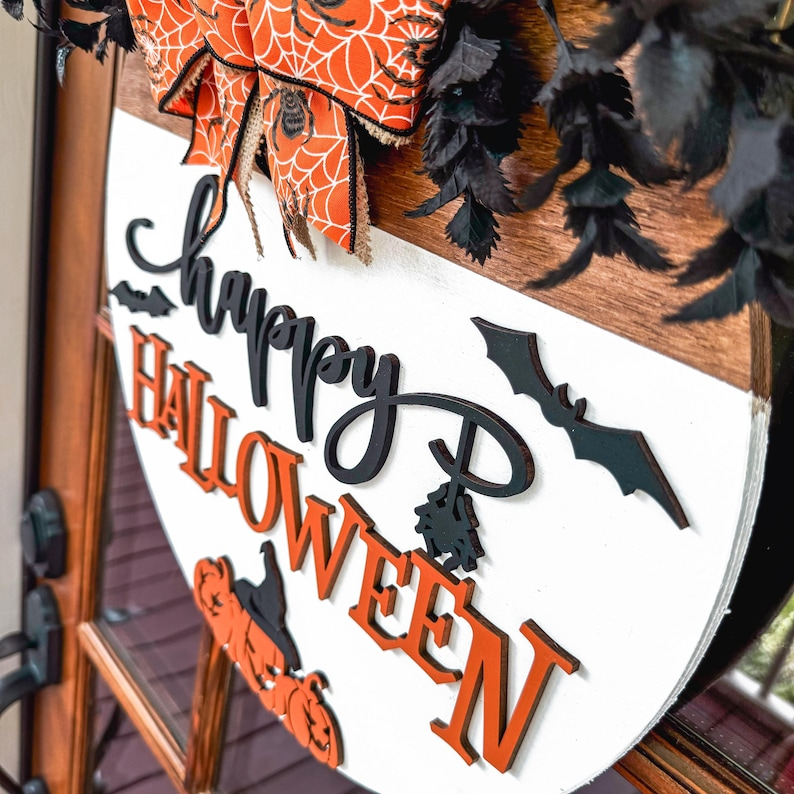 Halloween Door Hanger | Halloween Wreath | Happy Halloween Front Door Decor