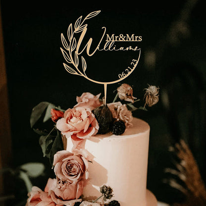 Mr and Mrs Wedding Cake Toppers, Gold Cake Toppers Wedding, Custom Cake Toppers,  Personalized Birthday Cake Toppers