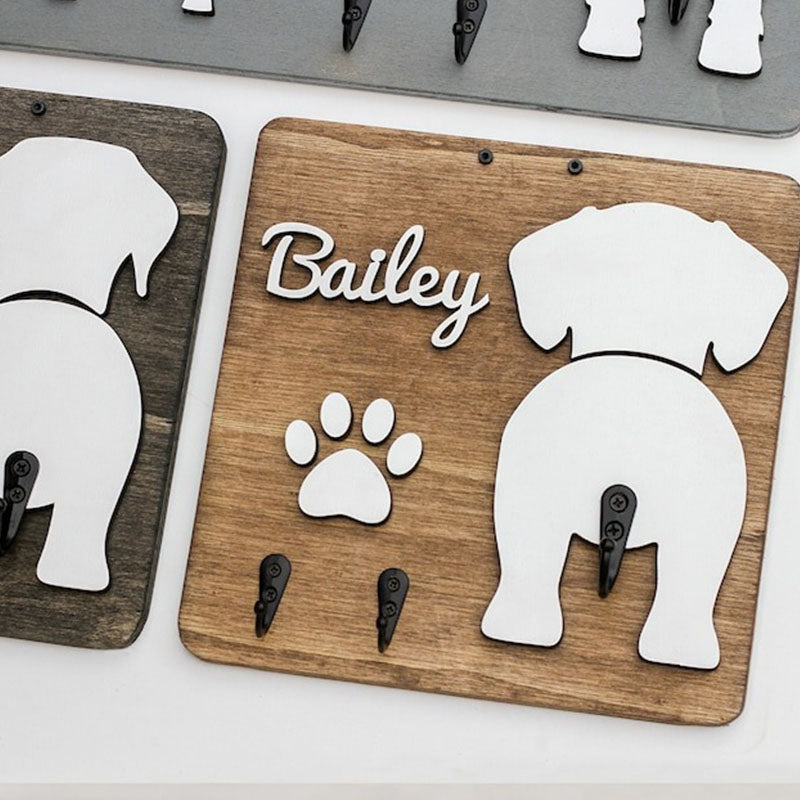 Custom Shiplap Dog Leash Holder, Personalized Leash holder