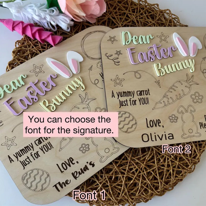 Easter Bunny Tray Personalized Treat Tray for Easter Bunny Carrots