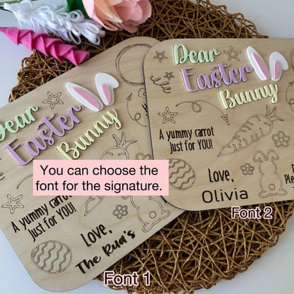 Easter Bunny Tray Personalized Treat Tray for Easter Bunny Carrots