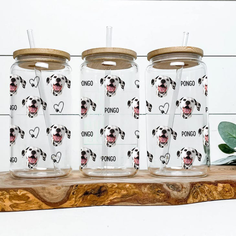 Personalized Pet Photo Glass Cup