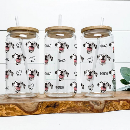 Personalized Pet Photo Glass Cup