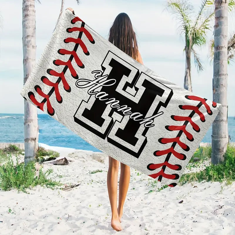 Themed Beach Towel - Personalized Name & Team Design-Customized Towel