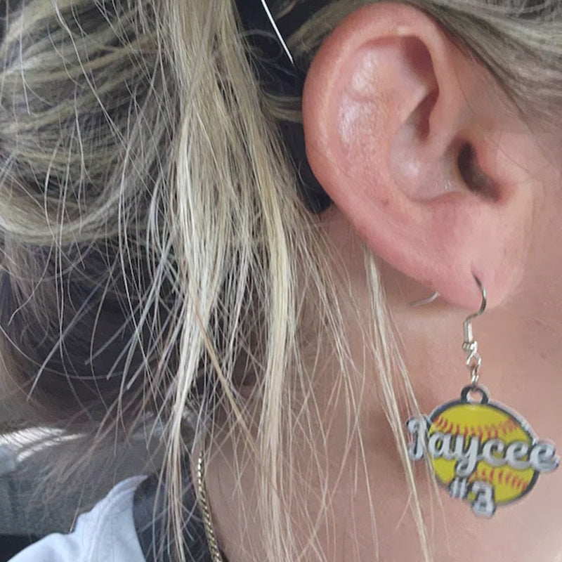 Personalized Softball Earrings | Gift for Softball Mom