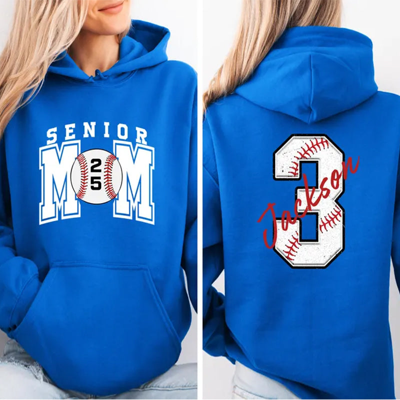 Senior Baseball Mom Sweatshirt, Personalized Baseball Gift for Mom