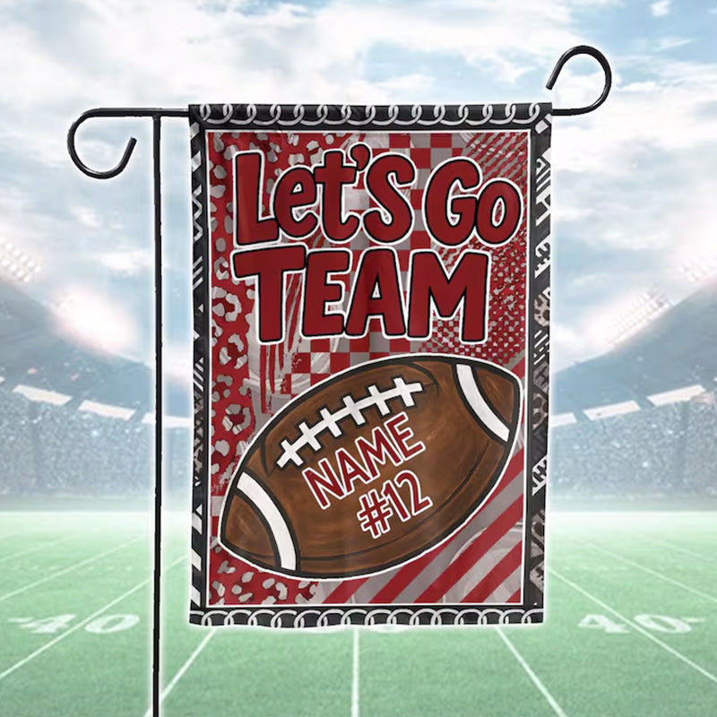 Custom Team Football Garden Flag, Personalized Football Yard Flag with Name Number
