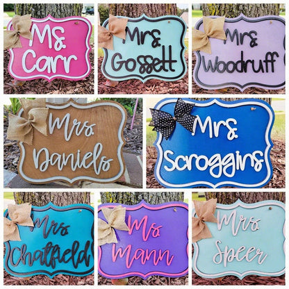 12" Teacher Door Hanger / Teacher Gift / Personalized Teacher Sign